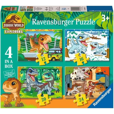 RAVENSBURGER Jurský svet Objavitelia 4v1 12,16,20,24 dielov