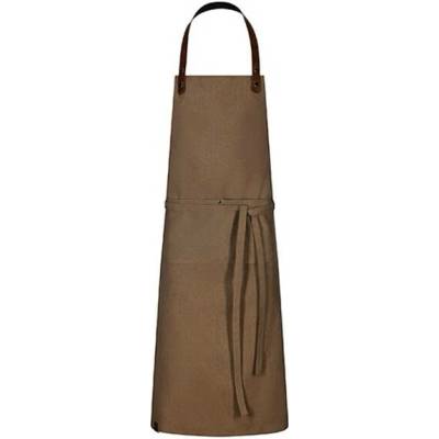 Exner Dlouhá pracovní zástěra s laclem EX198 Mid Brown Washed 75 x 100 cm