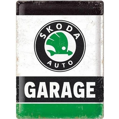 Retro plechová cedule ŠKODA GARAGE 30x40 cm NALCZ0107