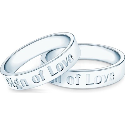 Savicki Partnerské prstene Sign of Love biele zlato diamant ploché OP SAV2 D B OP SAV2 B
