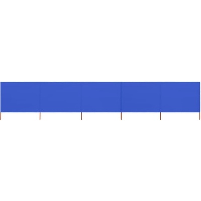 Greatstore 5dílná zástěna proti větru textil 600 x 160 cm azurově modrá