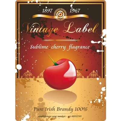 Ceduľa Vintage Label - Cherry