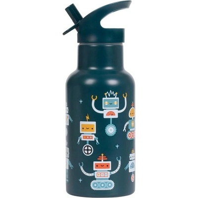 A Little Lovely Company nerezová fľaša na pitie roboti 350 ml