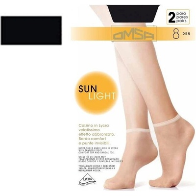 Omsa Sun Light 8 DEN A`2 2-pack dámské ponožky nero/černá