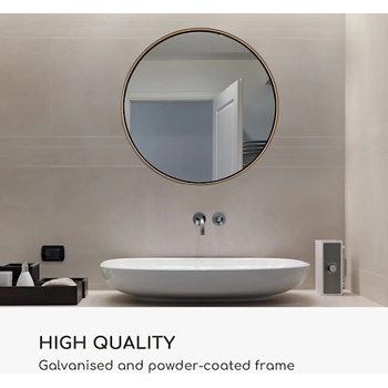 Image 1 of Casa Chic Fournier Стенно огледало с метална рамка, кръгло 58, 8 x 58, 8 см (EL-MIR-MET-60X60-GLD) (EL-MIR-MET-60X60-GLD)