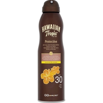 Hawaiian Tropic Protective vodeodolný ochranný suchý olej na opaľovanie Coconut & Mango SPF30 180 ml
