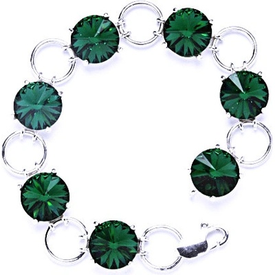 Čištín stříbrný s krystalyl Swarovski Rivoli Emerald R 1188