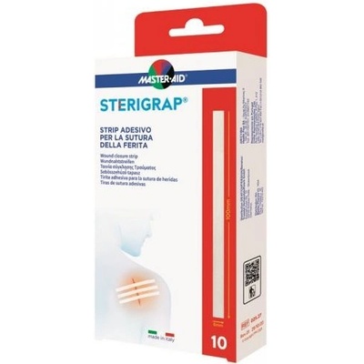 Master Aid STERIGRAP Náplasťové stehy sterilní 100 x 6 mm 10 ks