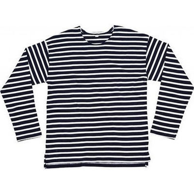 Mantis proužkované triko s dlouhým rukávem z organické bavlny modrá námořní bílá P136
