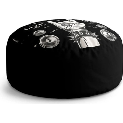 Sablio Okrúhly taburet Circle ACDC Live fast, die young: 38x48 cm