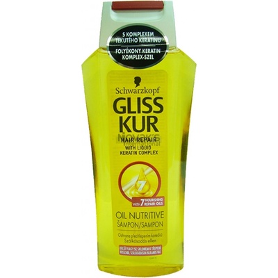 Schwarzkopf Gliss Kur Oil Nutritive regeneračný šampón s olejom proti lámaniu vlasov 250 ml
