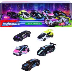 Majorette Neon Racer Majorette - пет спортни автомобила в ярки цветове