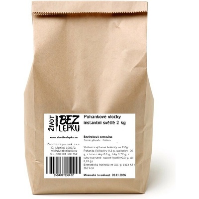 Život bez lepku Pohánkové vločky instantné svetlé 2 kg