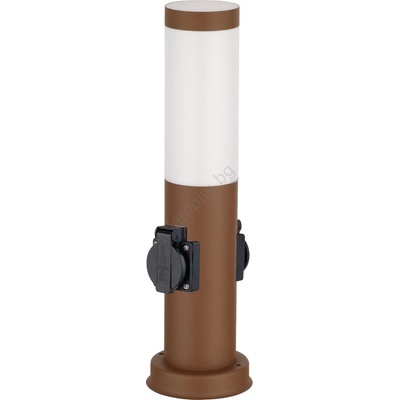 Brilagi - Външна лампа с 2 SCHUKO контакта, 1x E27/15W/230V, 40 cm, IP44, кафява (BG3943)
