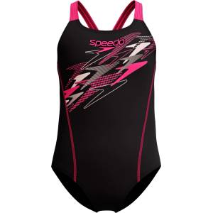 Speedo Детски бански костюм Speedo Kid's Medley Logo Medalist Swimsuit - Anthracite / Margarita Pink - размер 116 (EU) (750-0878-1111)