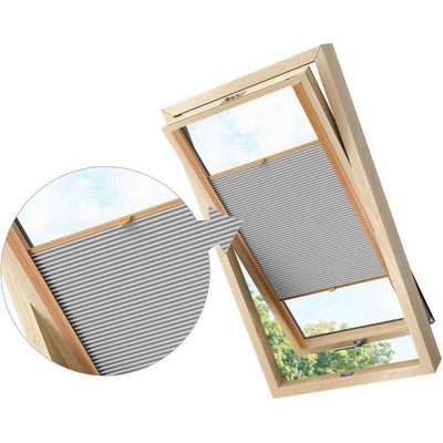 Zebra-Shop Zatemňovací Plissé Pro Střešní Okno Sv. Šedá Pm04 Fakro 114140 Borovice