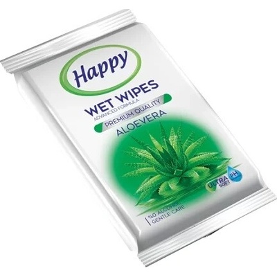 Happy vlhčené obrúsky Aloe Vera 10 ks