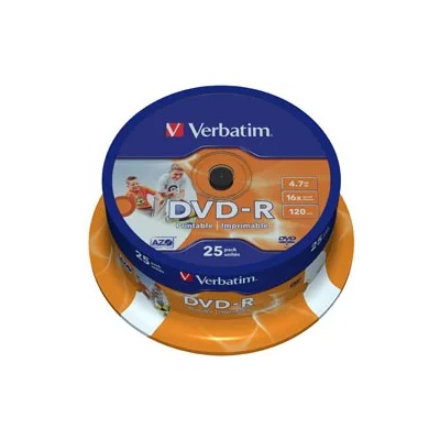 Verbatim DVD-R Verbatim 4.7GB 16x cake 25бр. Printable