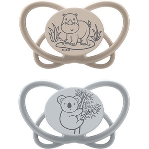 NIP Силиконови залъгалки NIP My Butterfly Green - Хипопотам и коала, 0-6 месеца, 2 броя (34000821316188) - baby