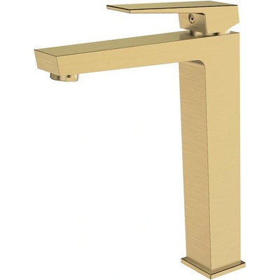 Inter Ceramic ЕЛИНОР Смесител за умивалник висок brush gold (1418191brushgold)
