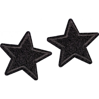 Nažehlovačka hvězda s glitry, střední, 4 černá