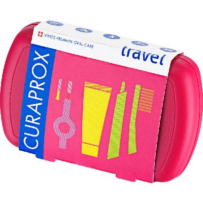 CURAPROX Travel Set четка за зъби и паста за зъби - Red
