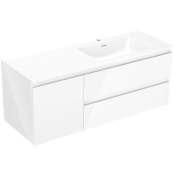 Mexen Orio баня шкаф 120 см с мивка Otis дясна, 2S, 1D, бял гланц - 91A13-12047-3-BBFFF00-W18P00 (91A13-12047-3-BBFFF00-W18P00)