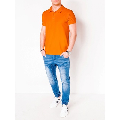 Ombre Clothing pánské tričko s límečkem La'ei oranžová