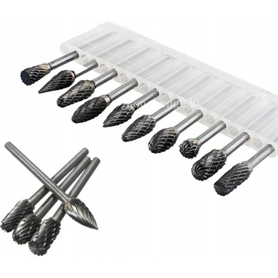 10 KS ROTAČNÝCH PILNÍKOV NA KOV FRÉZY 6MM x 3MM
