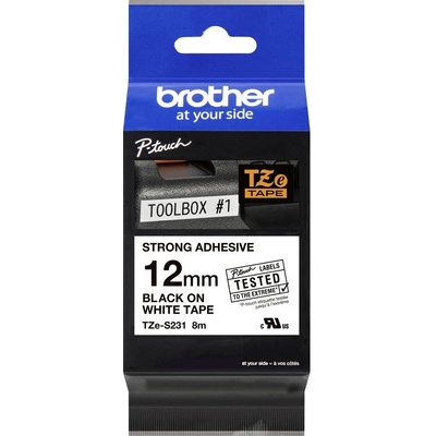 etikety Brother TZe, TZ TZe-S231 PET Farba pásky: biela Farba písma:čierna 12 mm 8 m