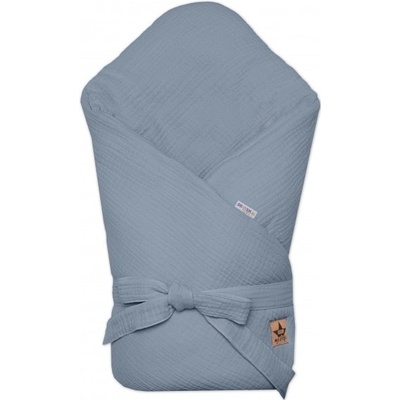 Baby Nellys Mušelínová zavinovačka na zavazování denim