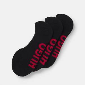Hugo Чорапи Hugo 3 Pack of Invisible Socks with Large Logos - Black