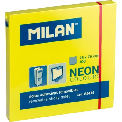 Blok samolepiaci MILAN, 76x76, neon žltý