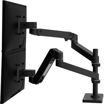 ERGOTRON LX Pro Dual Stacking Arm, stolný dvojramenný držiak pre 2 monitory, čierna