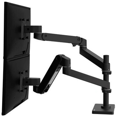 ERGOTRON LX Pro Dual Stacking Arm, stolný dvojramenný držiak pre 2 monitory, čierna