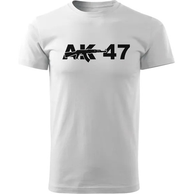 DRAGOWA Тениска с къс ръкав ak47, бяла, 160 г/м2 (6431)
