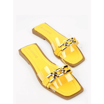 Moda Trend Дамски чехли с метален елемент - Жълти #329419 (329419_Жълт)