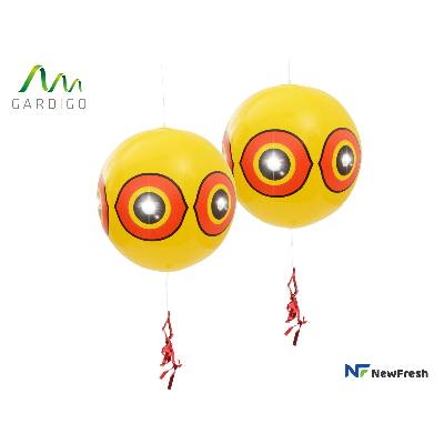 КОМПЛЕКТ - 2 бр. Плашило ЖЪЛТО ХИЩНО ОКО за Гълъби, Врабчета, Скорци, Кълвачи, Врани, Косове, Гъски, Патици, Чайки и др. , диаметър 40 см (60094-10)