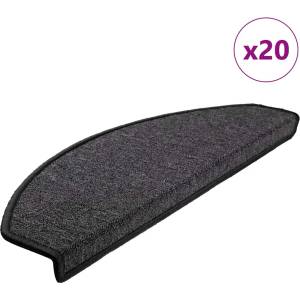 vidaXL Изтривалки за стълби, 20 бр. , 65x24x4 см, антрацит, полукръгли, големи (3365789)