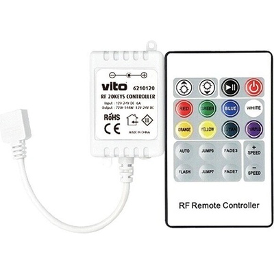 Vito Rgb Контролер за led ленти 144w, ir, 12-24v, 24 бутона - vito (6210100)