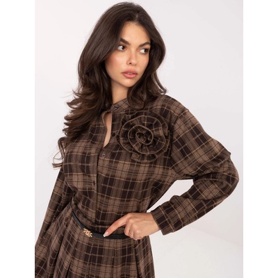 Italy Moda Shirt-IT-KS-21562.01-brown černá hnědá krémová