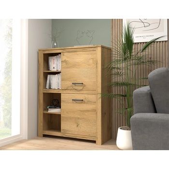 Forte Ниска библиотека ten полузатворена, античен дъб (hvns421r-d67)