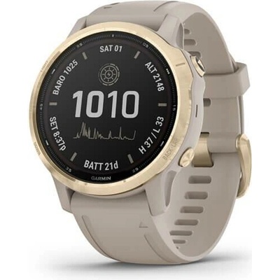 Garmin Fenix 6S Pro Solar zlatá s pískově béžovým páskem - sleva viz popisek, 010-02409-13