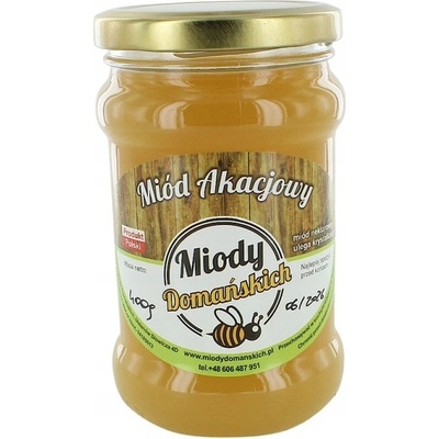 Miody AKÁTOVÝ MED 400g. Domańskich