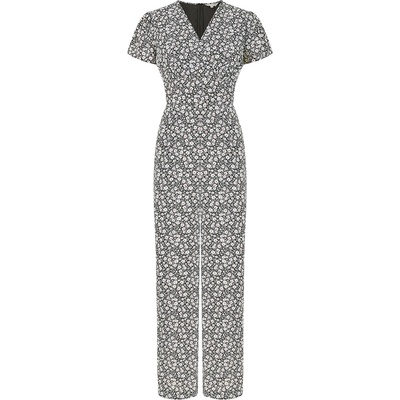 Yumi Yumi Ditsy Floral Wrap Jumpsuit - Black