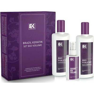 BK Brazil Keratin Bio Volume šampon 300 ml + kondicionér 300 ml + olej / sérum 100 ml dárková sada