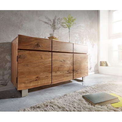 Delife Live Edge 147 cm 3 dvířka 3 zásuvky