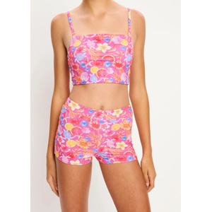 Modibodi Момичешки менструални бански костюм Modibodi Marine Teen Swimwear Hi Waist Short Super Tropicana Crush долна част Modibodi | Rozov Mnogotsveten | Момичешки | 8-10 години