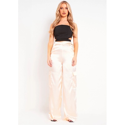 Missy Empire Панталони Missy Empire Cut Out Detail Cargo Pants - Stone