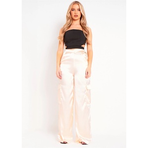 Missy Empire Панталони Missy Empire Cut Out Detail Cargo Pants - Stone